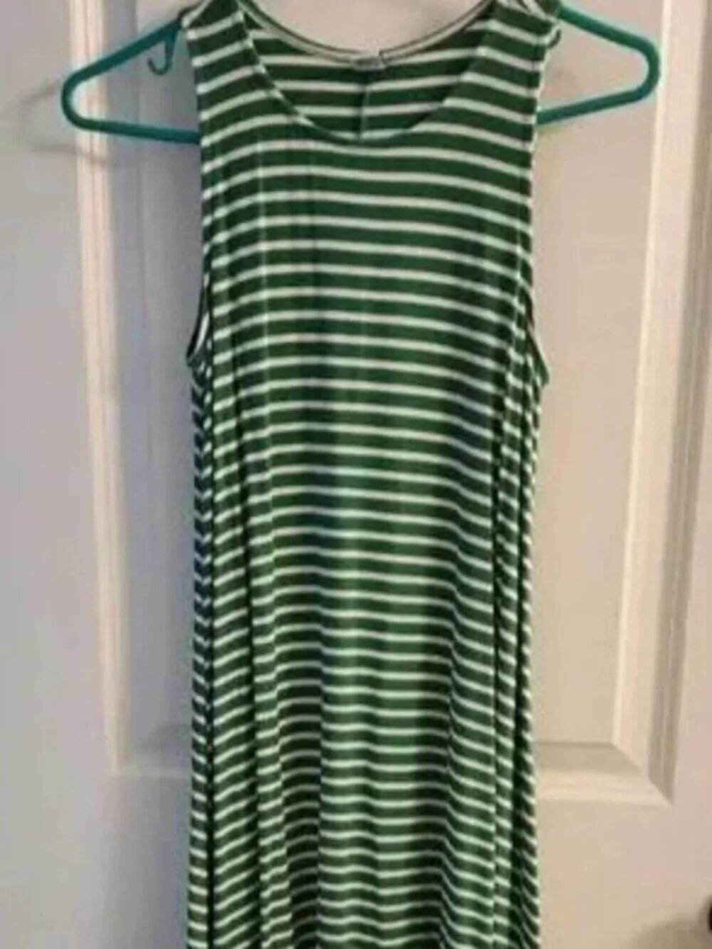 Old Navy Green White Striped Swing Dress XS Sleeveless Casual Summer